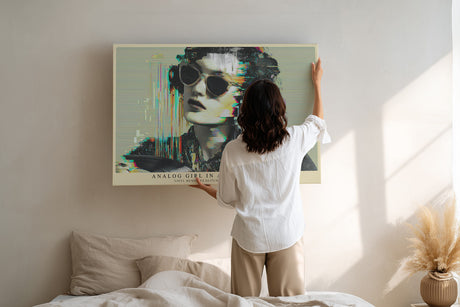 Paul Sinus Wandbild Analog Girl in a Digital World Retro Modern Portrait with Glitch Aesthetic