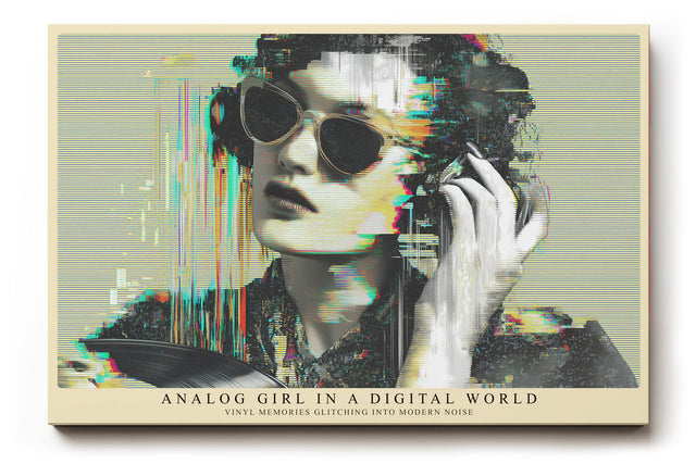Paul Sinus Wandbild Analog Girl in a Digital World Retro Modern Portrait with Glitch Aesthetic