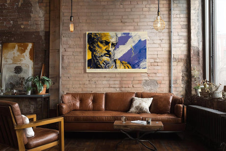 Paul Sinus Wandbild 120x80cm Antike Philosophen Statue abstrakte Kunst moderne Skulptur Illustration Wanddekoration Wohnzimmer Büro