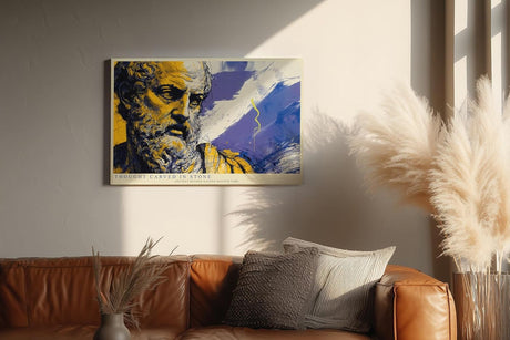 Paul Sinus Wandbild 120x80cm Antike Philosophen Statue abstrakte Kunst moderne Skulptur Illustration Wanddekoration Wohnzimmer Büro