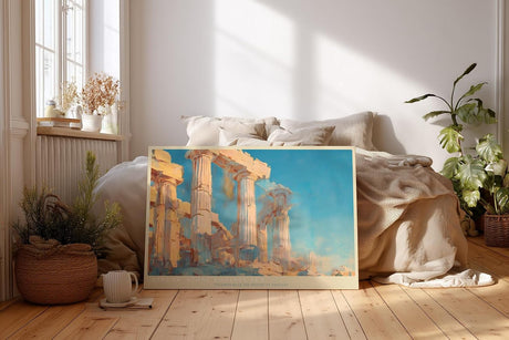 Paul Sinus Wandbild 120x80cm Antike Saeulen Athen Architektur Kunstmotiv Klassische Tempelruinen in warmem Licht