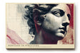 Paul Sinus Wandbild 120x80cm antike Skulptur mit grafischen Linien moderne Kunst Collage in Grau Rot Beige Leinwand Wanddekoration fuer Wohnzimmer Büro