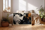 Paul Sinus Wandbild 120x80cm Antike Statue Pop Art Stil Klassische Skulptur Moderne Kunst in Schwarz Gold für Wohnzimmer Büro