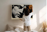 Paul Sinus Wandbild 120x80cm Antike Statue Pop Art Stil Klassische Skulptur Moderne Kunst in Schwarz Gold für Wohnzimmer Büro