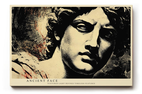 Paul Sinus Wandbild 120x80cm Antike Statue Portrait Moderne Klassische Kunst in Schwarz Gold für Wohnzimmer Büro Flur