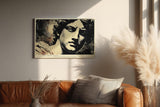 Paul Sinus Wandbild 120x80cm Antike Statue Portrait Moderne Klassische Kunst in Schwarz Gold für Wohnzimmer Büro Flur