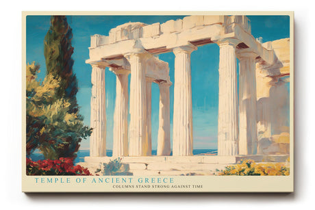 Paul Sinus Wandbild 120x80cm Antiker Tempel Griechenland Architektur LeinWandbild 120x80cm Klassische Säulen Wanddekoration