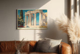 Paul Sinus Wandbild 120x80cm Antiker Tempel Griechenland Architektur LeinWandbild 120x80cm Klassische Säulen Wanddekoration