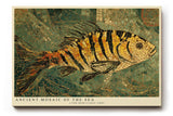 Paul Sinus Wandbild 120x80cm Antikes Fisch Mosaik – Klassische Meereskunst im mediterranen Mosaik Stil