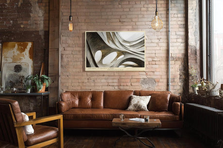 Paul Sinus Wandbild 120x80cm Arches in Quiet Light abstrakte Architektur Bögen beige moderne Kunst Poster stilvolle Wanddekoration für Wohnzimmer Büro