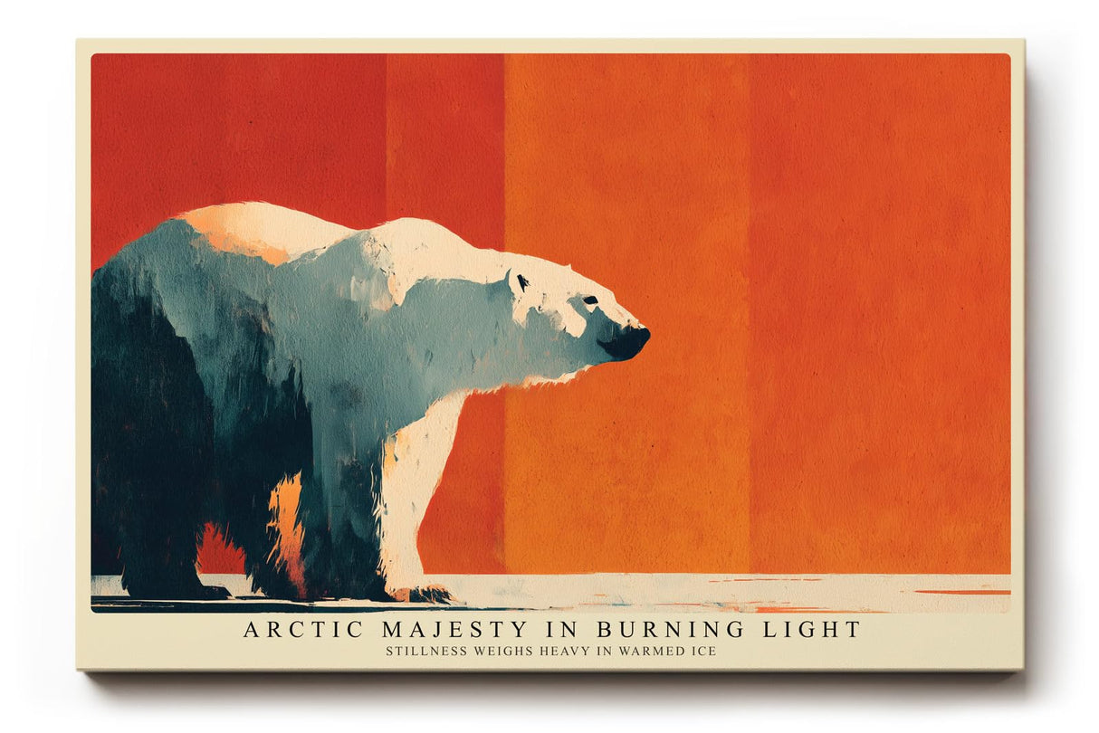Paul Sinus Wandbild 120x80cm Arktischer Eisbaer im warmen Licht moderne Tierkunst Polarlandschaft Wanddekoration Naturmotiv Kunstdruck Wohnzimmer Schlafzimmer