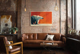Paul Sinus Wandbild 120x80cm Arktischer Eisbaer im warmen Licht moderne Tierkunst Polarlandschaft Wanddekoration Naturmotiv Kunstdruck Wohnzimmer Schlafzimmer