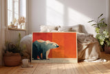 Paul Sinus Wandbild 120x80cm Arktischer Eisbaer im warmen Licht moderne Tierkunst Polarlandschaft Wanddekoration Naturmotiv Kunstdruck Wohnzimmer Schlafzimmer