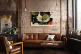 Paul Sinus Wandbild 120x80cm Art Deco Blumen Komposition moderne florale Kunst mit geometrischem Design Wanddekoration