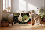 Paul Sinus Wandbild 120x80cm Art Deco Blumen Komposition moderne florale Kunst mit geometrischem Design Wanddekoration