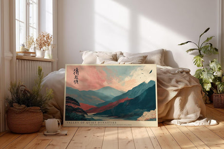 Paul Sinus Wandbild 120x80cm Asiatische Berglandschaft traditionelle Kunst moderne Landschaft Illustration Wanddekoration Wohnzimmer Schlafzimmer