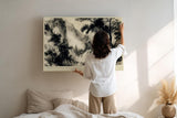 Paul Sinus Wandbild 120x80cm asiatische Landschaft Tuschemalerei Berge Nebel Kunstdruck grosses Wandbild 120x80cm ruhige Wanddekoration fuer Wohnzimmer Büro