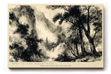 Paul Sinus Wandbild 120x80cm asiatische Landschaft Tuschemalerei Berge Nebel Kunstdruck grosses Wandbild 120x80cm ruhige Wanddekoration fuer Wohnzimmer Büro