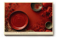 Paul Sinus Wandbild 120x80cm asiatische Stillleben Kunst rot minimalistische Komposition moderne Zen Dekoration grosses Kunstbild stilvolle Wanddekoration fuer Wohnzimmer Esszimmer Kueche Büro