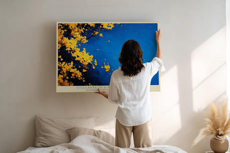 Paul Sinus Wandbild 120x80cm asiatischer Pavillon auf Wasser ruhige Herbstlandschaft Zen Kunst stilvolle Wanddekoration fuer Wohnzimmer Büro