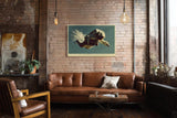 Paul Sinus Wandbild 120x80cm Astronaut im freien Fall moderne Space Kunst futuristische Wanddekoration