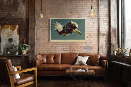 Paul Sinus Wandbild 120x80cm Astronaut im freien Fall moderne Space Kunst futuristische Wanddekoration