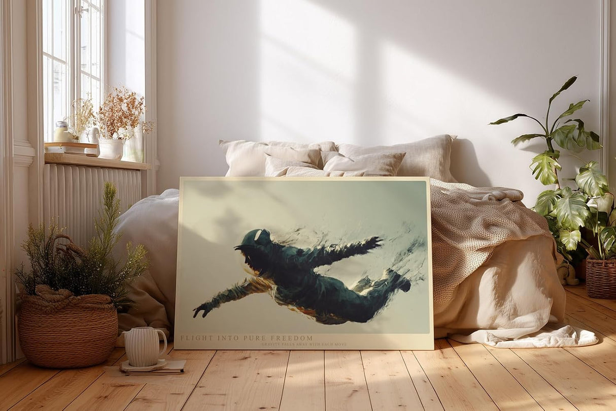 Paul Sinus Wandbild 120x80cm Astronaut im freien Flug moderne Space Kunst futuristische Weltraum Wanddekoration
