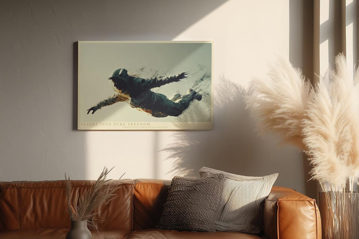 Paul Sinus Wandbild 120x80cm Astronaut im freien Flug moderne Space Kunst futuristische Weltraum Wanddekoration