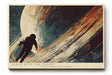 Paul Sinus Wandbild 120x80cm Astronaut im Weltraum Planet abstrakte Raumfahrt Kunst moderne kosmische Illustration Leinwand Wanddekoration fuer Wohnzimmer Büro Gaming Zimmer