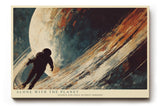 Paul Sinus Wandbild 120x80cm Astronaut im Weltraum Planet abstrakte Raumfahrt Kunst moderne kosmische Illustration Leinwand Wanddekoration fuer Wohnzimmer Büro Gaming Zimmer