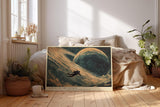 Paul Sinus Wandbild 120x80cm Astronaut im Weltraum Planet kosmische Landschaft Science Fiction Kunstbild moderne Weltraum Wanddekoration fuer Wohnzimmer Büro