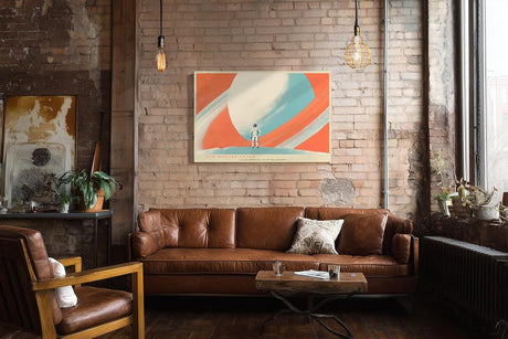 Paul Sinus Wandbild 120x80cm Astronaut Planet futuristische Weltraum Illustration moderne Science Fiction Kunst stilvolle Wanddekoration fuer Wohnzimmer Büro