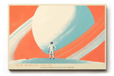 Paul Sinus Wandbild 120x80cm Astronaut Planet futuristische Weltraum Illustration moderne Science Fiction Kunst stilvolle Wanddekoration fuer Wohnzimmer Büro
