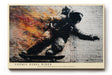 Paul Sinus Wandbild 120x80cm Astronaut Skateboard Street Art Feuer Effekt urban moderne Weltraum Kunst Kunstdruck grosses Wandbild 120x80cm kreative Wanddekoration fuer Wohnzimmer Jugendzimmer Büro