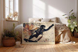 Paul Sinus Wandbild 120x80cm Astronaut Skateboard Street Art modern urban Weltraum Kunst Kunstdruck grosses Wandbild 120x80cm kreative Wanddekoration fuer Wohnzimmer Jugendzimmer Büro