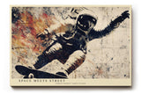 Paul Sinus Wandbild 120x80cm Astronaut Skateboard Street Art modern urban Weltraum Kunst Kunstdruck grosses Wandbild 120x80cm kreative Wanddekoration fuer Wohnzimmer Jugendzimmer Büro