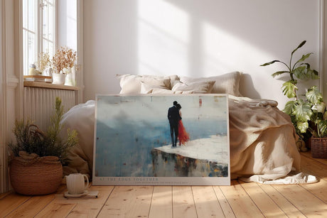 Paul Sinus Wandbild 120x80cm At the Edge Together Romantisches Paar am Abgrund Moderne Liebes Kunst fuer Wohnzimmer Schlafzimmer und Büro
