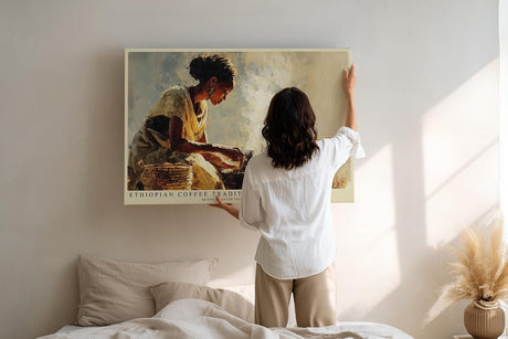 Paul Sinus Wandbild 120x80cm Äthiopische Kaffeezeremonie – Traditionelle Szene mit Rösten von Kaffeebohnen
