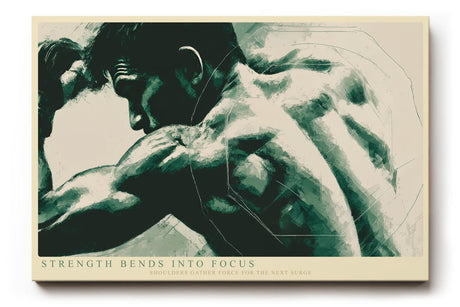 Paul Sinus Wandbild 120x80cm Athlet in Konzentration moderne Fitness Kunst mit kraftvoller Muskelstruktur