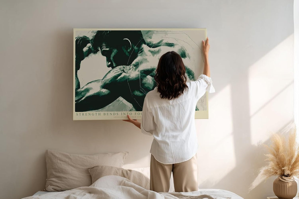 Paul Sinus Wandbild 120x80cm Athlet in Konzentration moderne Fitness Kunst mit kraftvoller Muskelstruktur