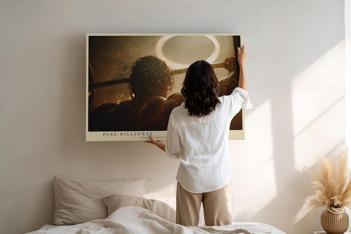 Paul Sinus Wandbild 120x80cm Athlet Training Kraftsport Fitness Motivation Fotokunst warmes Licht moderner Kunstdruck Wanddekoration für Wohnzimmer Fitnessraum Büro