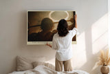 Paul Sinus Wandbild 120x80cm Athlet Training Kraftsport Fitness Motivation Fotokunst warmes Licht moderner Kunstdruck Wanddekoration für Wohnzimmer Fitnessraum Büro