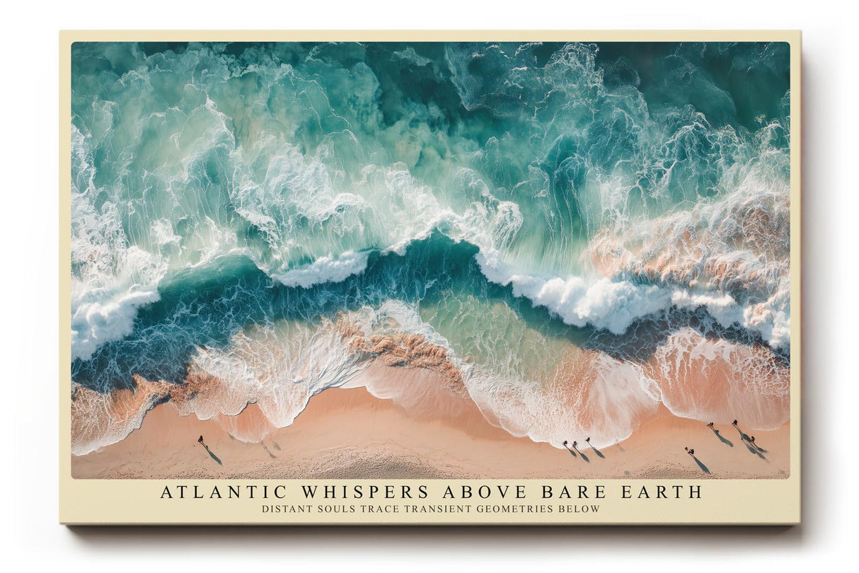Paul Sinus Wandbild 120x80cm Atlantik Wellen Strand Luftaufnahme Natur Landschaft Kunstmotiv mit Meeresbewegung
