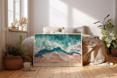 Paul Sinus Wandbild 120x80cm Atlantik Wellen Strand Luftaufnahme Natur Landschaft Kunstmotiv mit Meeresbewegung