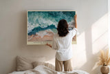Paul Sinus Wandbild 120x80cm Atlantik Wellen Strand Luftaufnahme Natur Landschaft Kunstmotiv mit Meeresbewegung