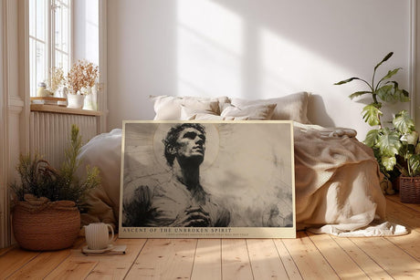 Paul Sinus Wandbild 120x80cm Aufstieg des unbeugsamen Geistes kraftvolles monochromes Portraet Kunstmotiv fuer moderne Wohnräume
