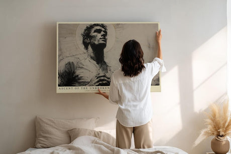 Paul Sinus Wandbild 120x80cm Aufstieg des unbeugsamen Geistes kraftvolles monochromes Portraet Kunstmotiv fuer moderne Wohnräume