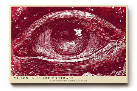 Paul Sinus Wandbild 120x80cm Auge Abstrakte Kunst Grafikmotiv Starkes Linienmotiv in Rot Weiss mit moderner Illustration