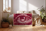 Paul Sinus Wandbild 120x80cm Auge Abstrakte Kunst Grafikmotiv Starkes Linienmotiv in Rot Weiss mit moderner Illustration