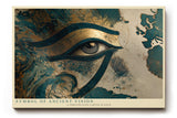 Paul Sinus Wandbild 120x80cm Auge des Horus gold blau aegyptische Symbolkunst Kunstdruck grosses Kunstbild mystische Wanddekoration fuer Wohnzimmer Büro Flur